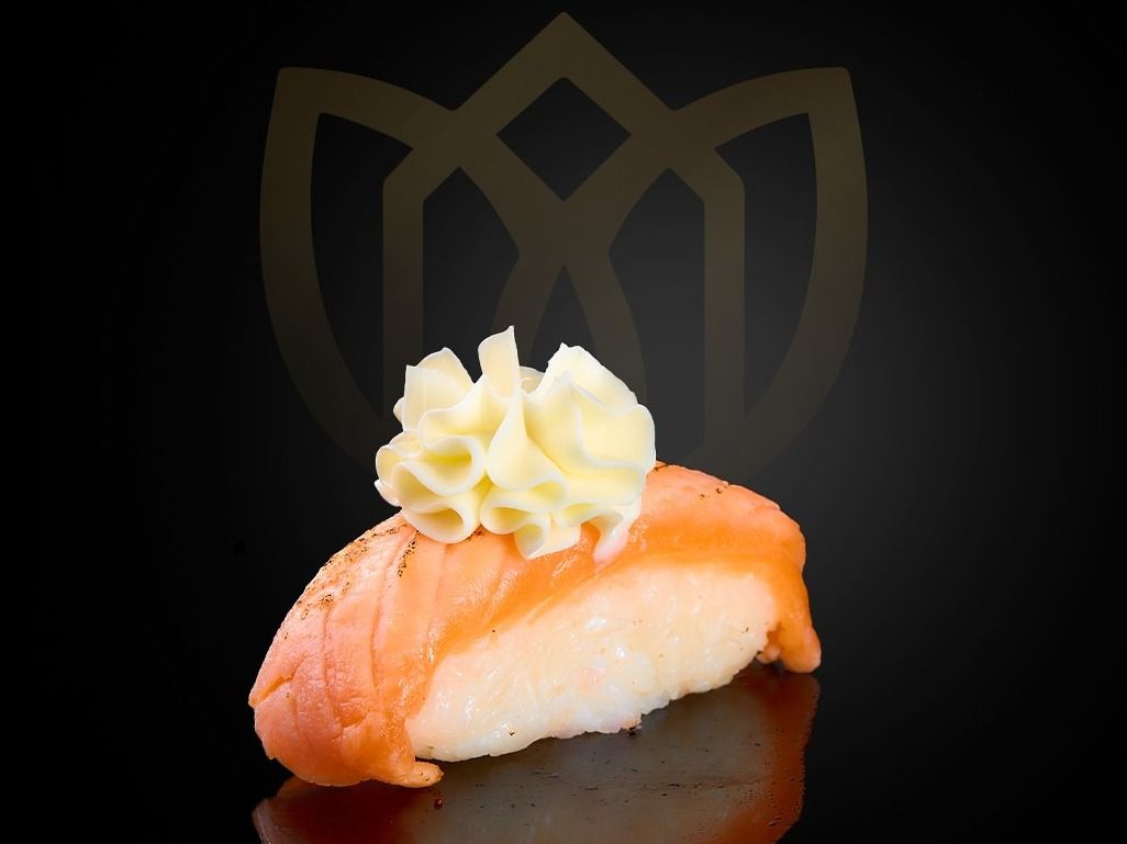 Cheesy Seared Salmon Nigiri