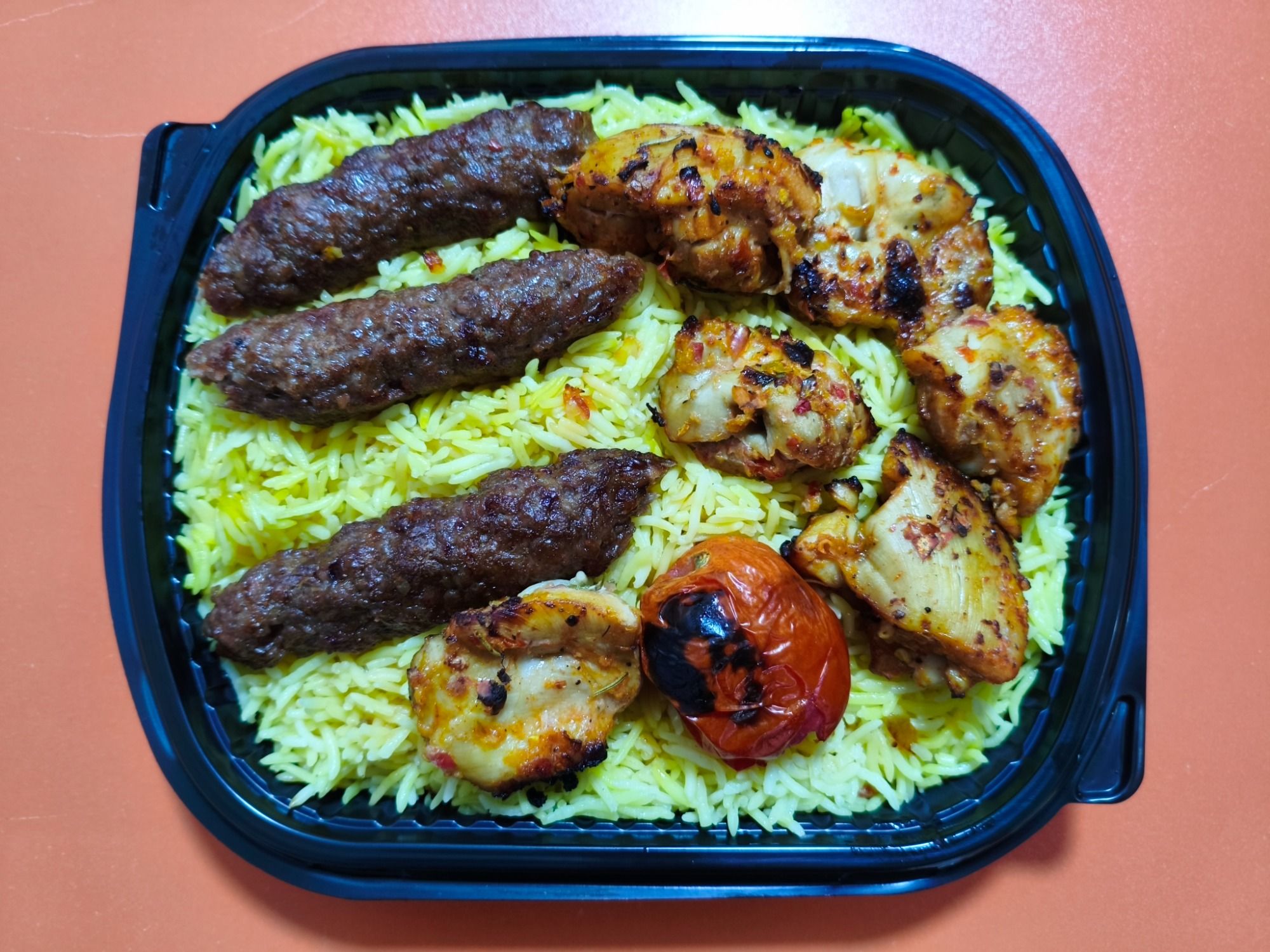 Quarter Shish Tawook with 3 Kofta pieces and rice