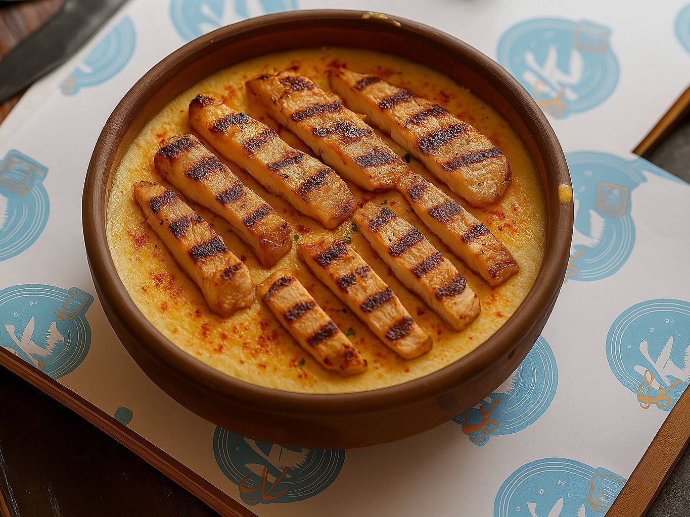 Grilled chicken cheese pan