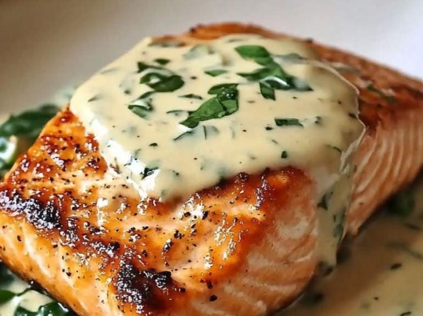 Grilled Salmon Florentina