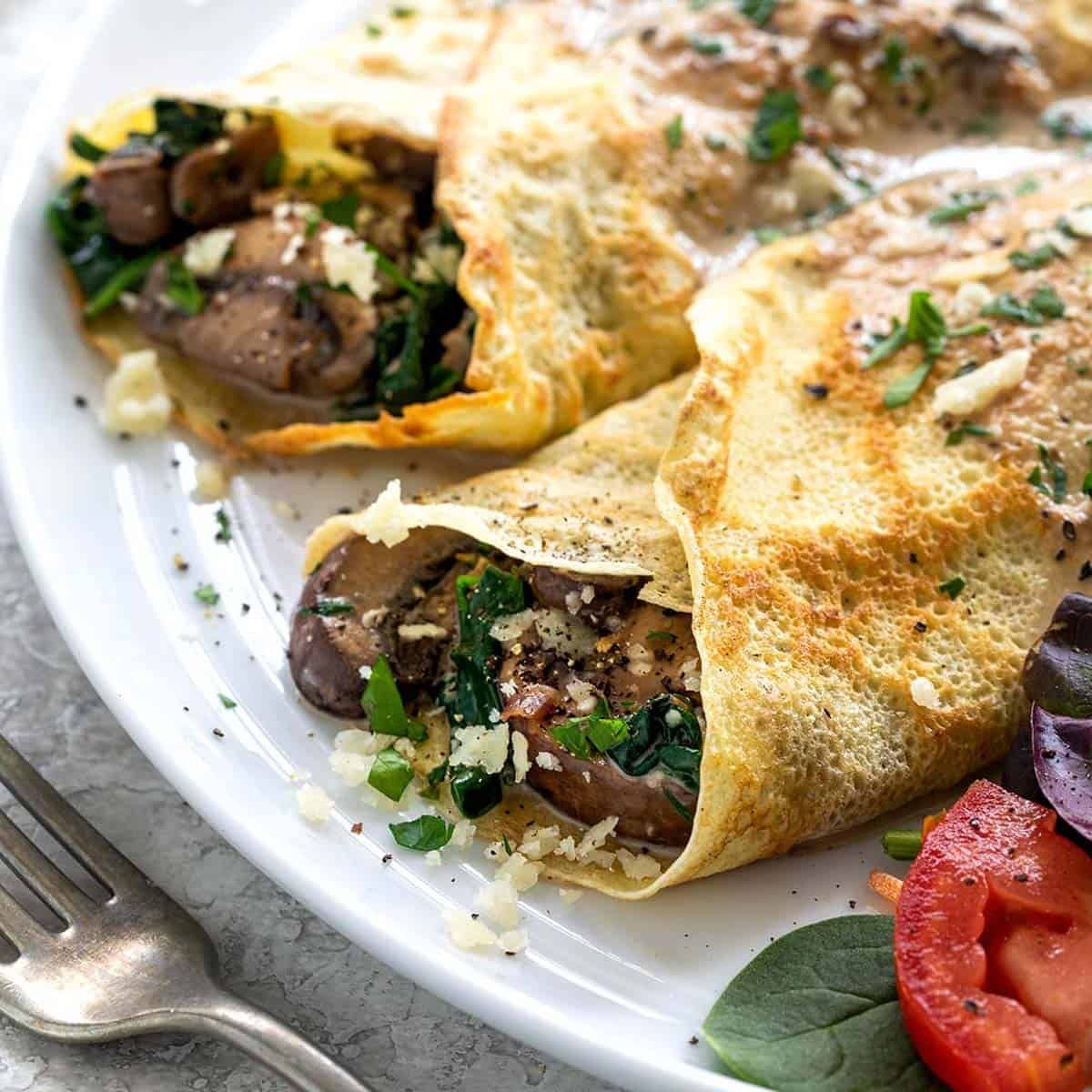 كريب رول مشروم و خضروات