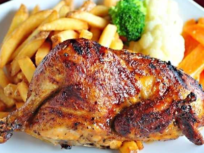 Half grilled chicken meal