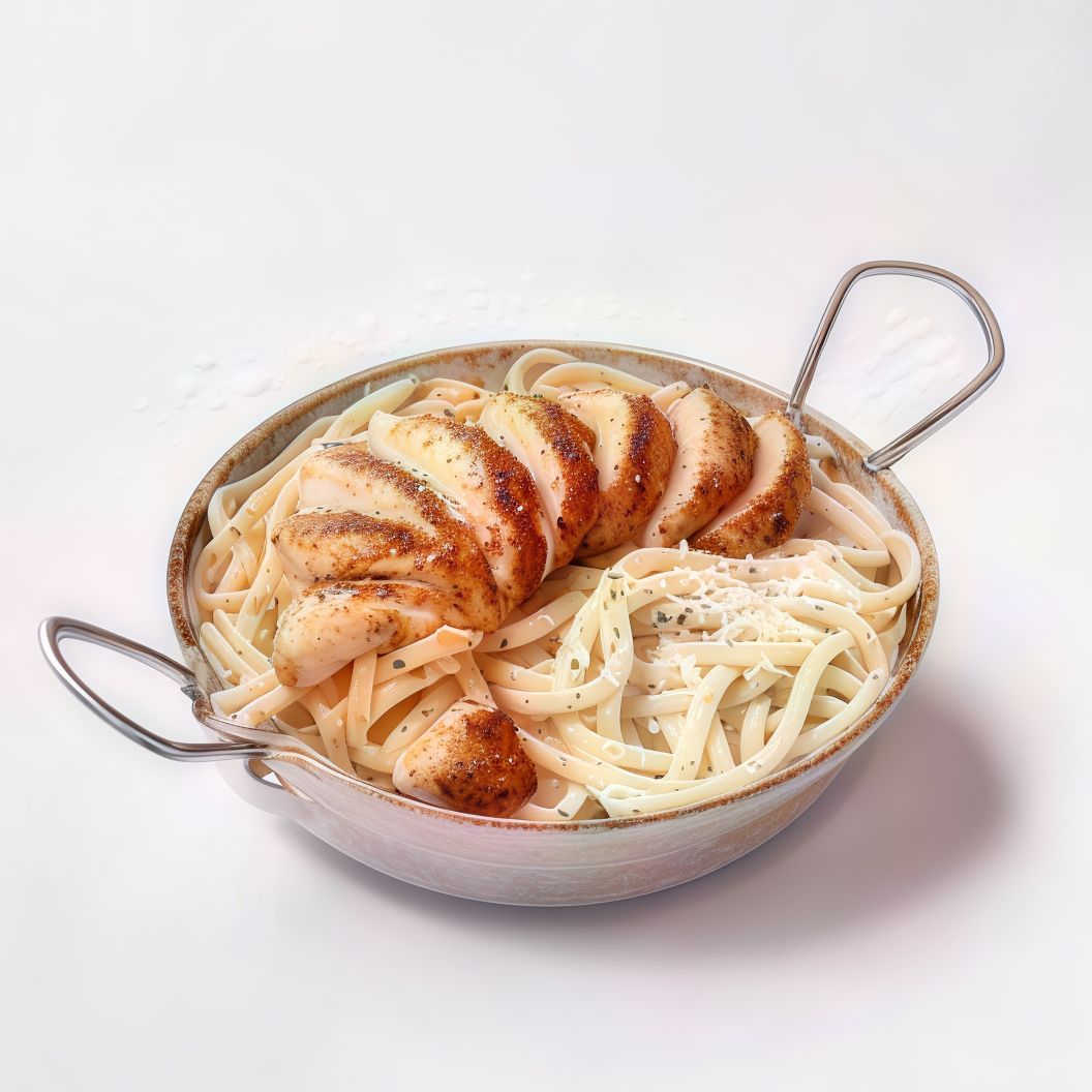White Sauce Pasta with Paprika Chicken