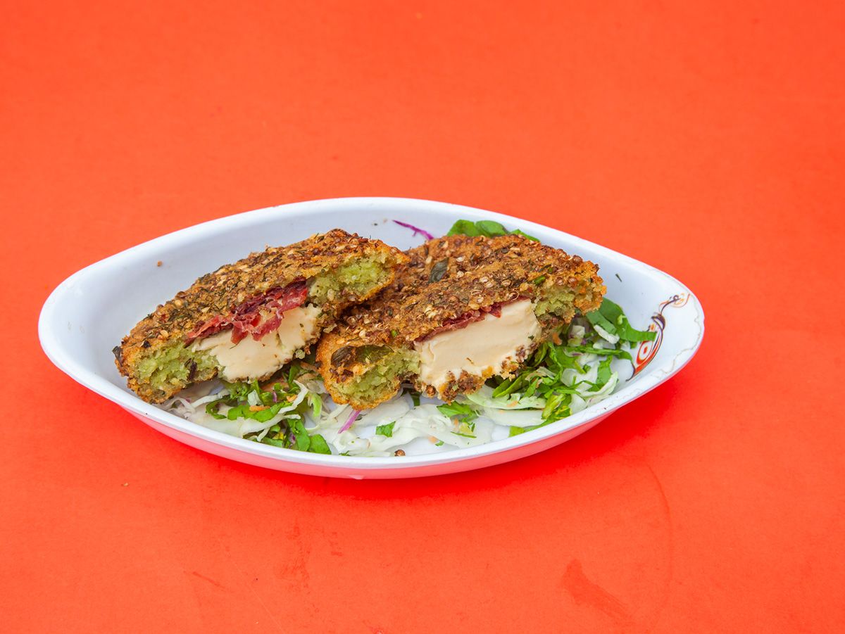 Falafel Patty With Kiri And Pastrami
