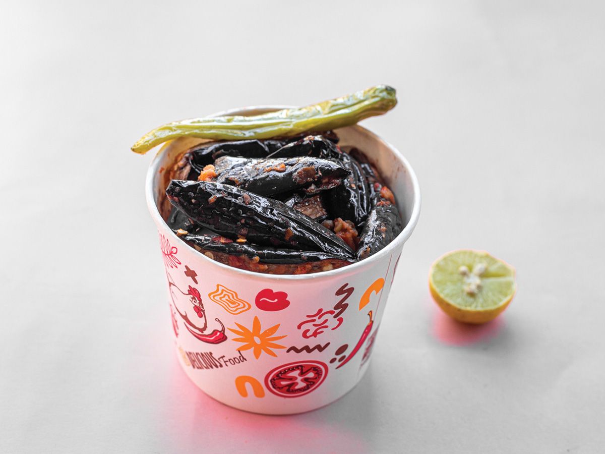 Box of pickled eggplant