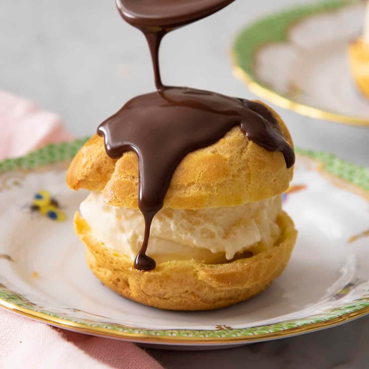 Chocolate profiteroles