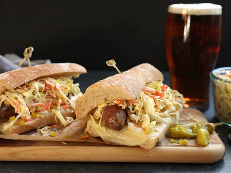 Lamb Sausage Sandwich