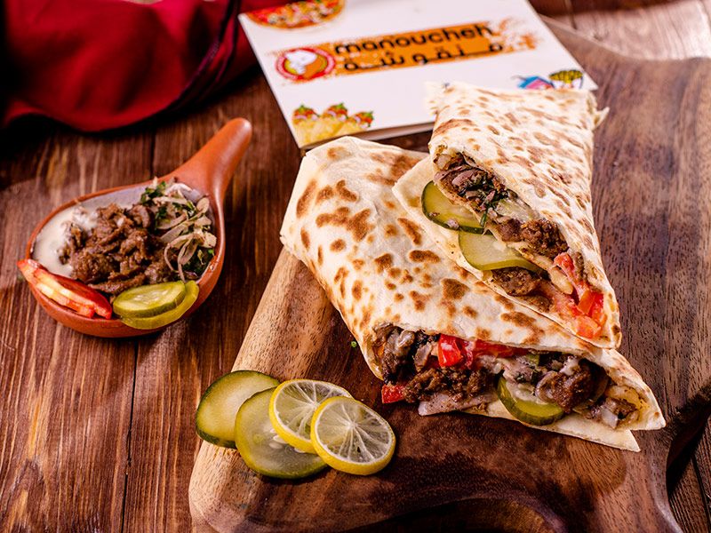 Beef Shawarma Man'oushe