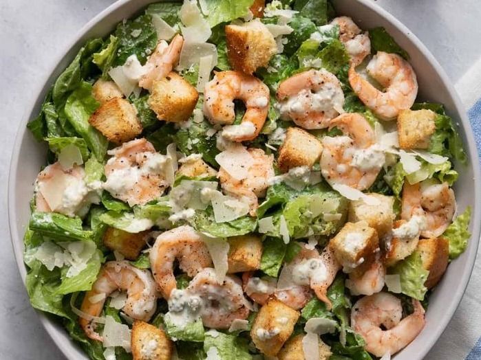 shrimp Caesar salad
