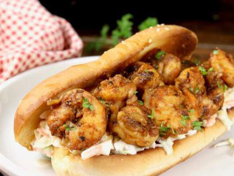 Shrimp Fajita Baguette Sandwich