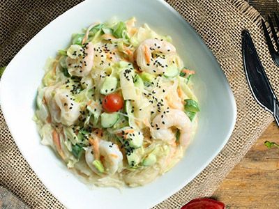 Shrimp With Glass Noodles And Mayonnaise Salad - Spicy