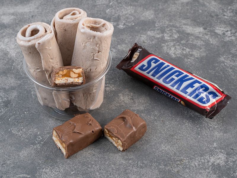 Snickers Chocolate Ice Cream Roll