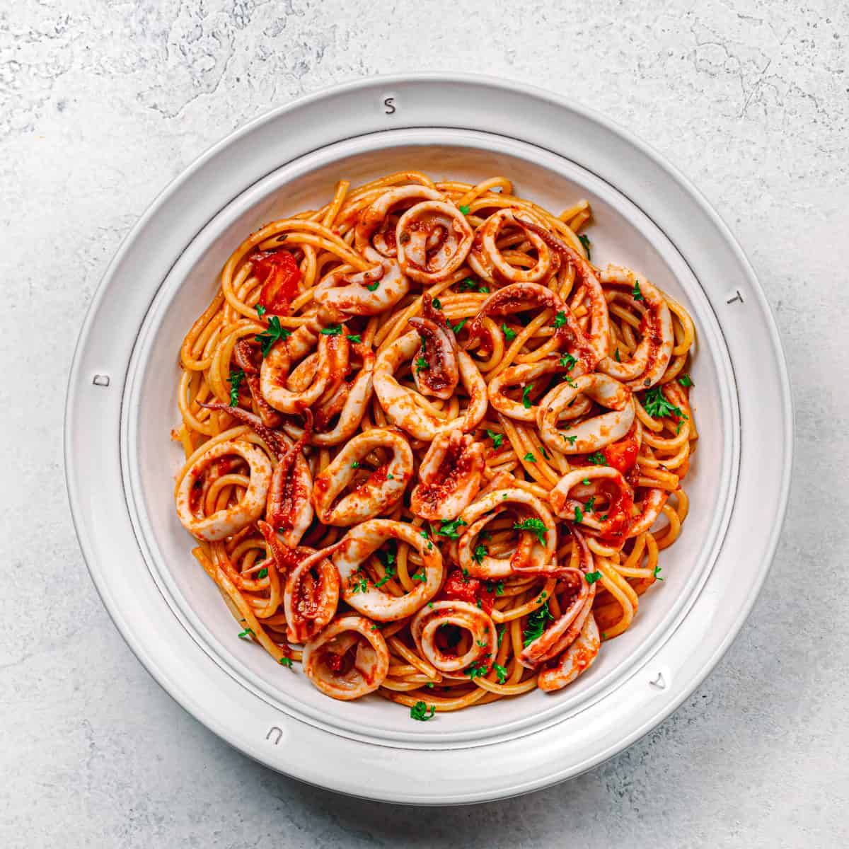 Baladi squid pasta