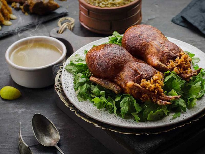 Stuffed Pigeon With Rice Platter