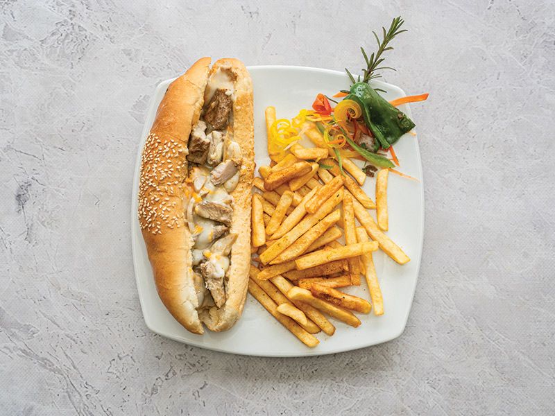 Chicken sandwich with mushrooms