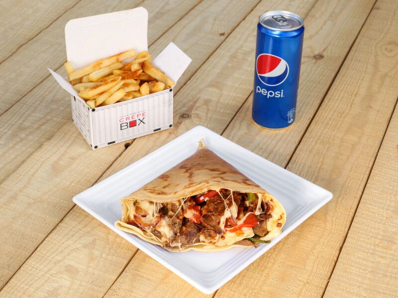 Meat Shawerma Crepe Combo