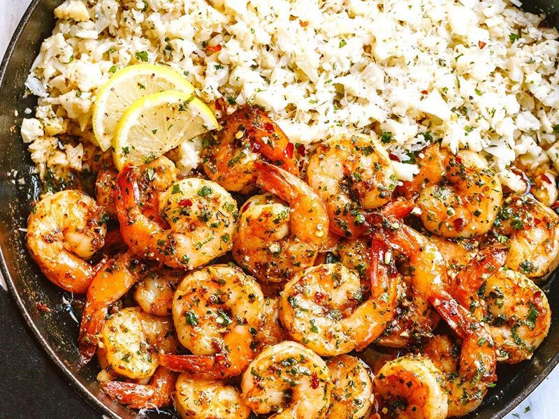Rice With Shrimp And Garlic