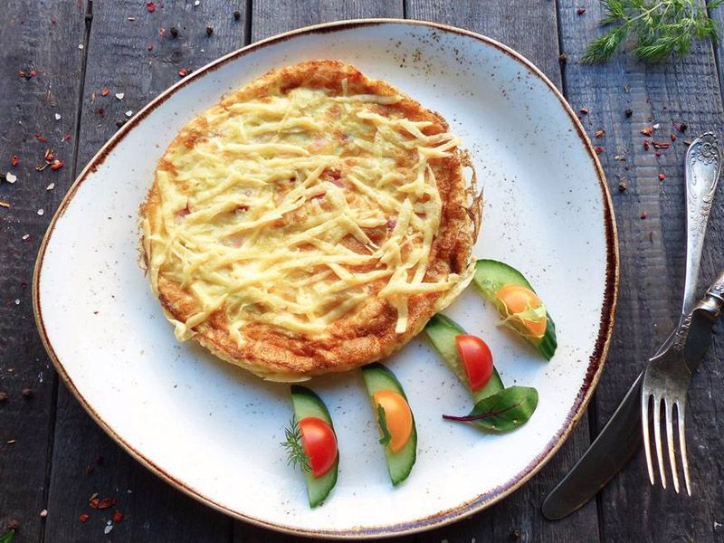 Omelette With Cheddar Cheese Sandwich