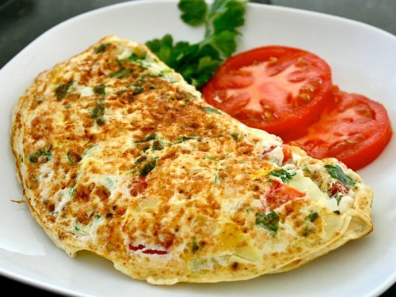 Omelette With Vegetables Sandwich