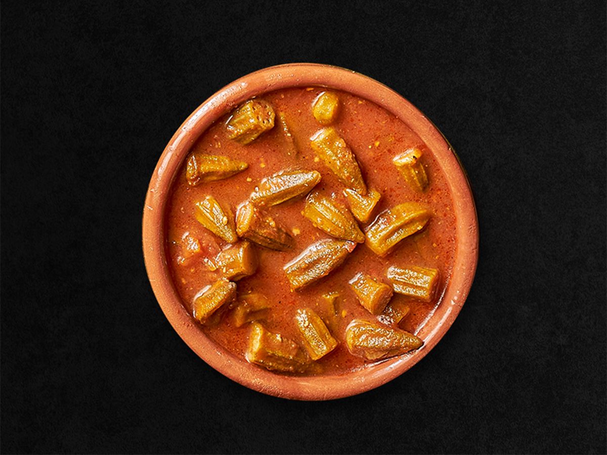 Okra with meat casserole