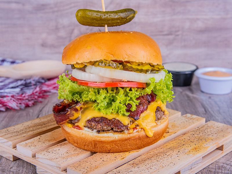 Beef Burger With Cheese Sandwich