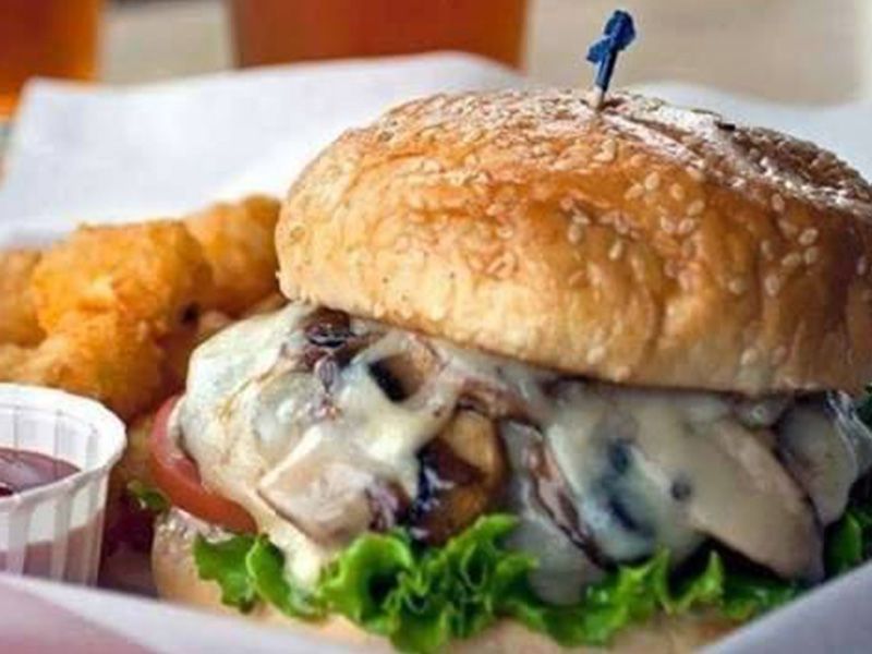 Meat Burger with Mushroom Sandwich