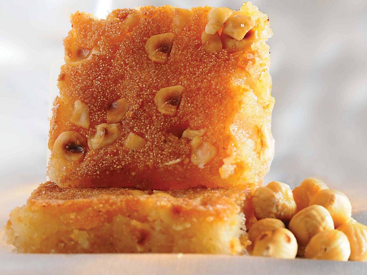 Egyptian Basbousa with Hazelnuts