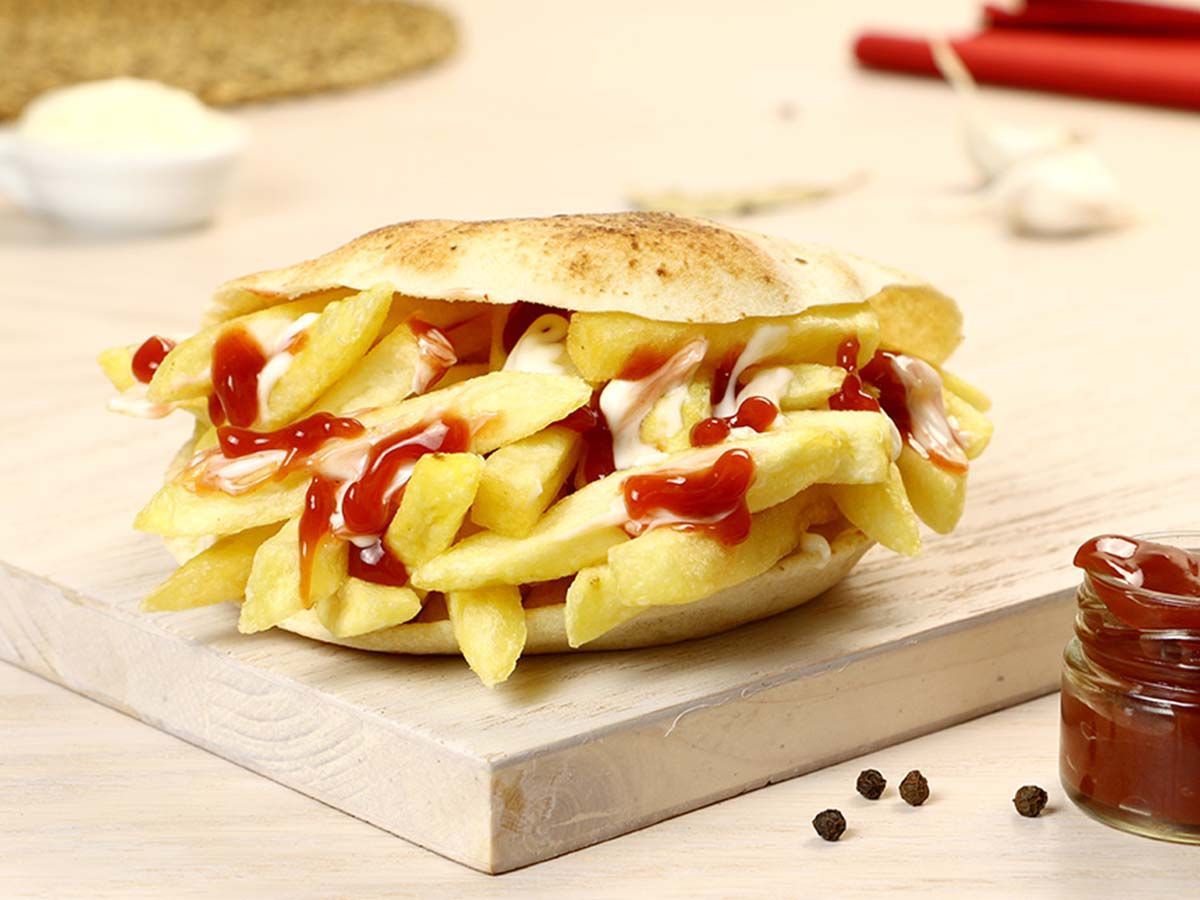 Ketchup And Mayonnaise Potato Sandwich