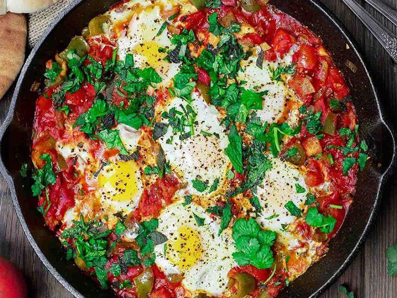 Mashed Potato With Shakshoka Sandwich