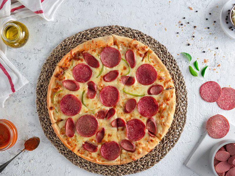 Salami and Pastrami Pizza