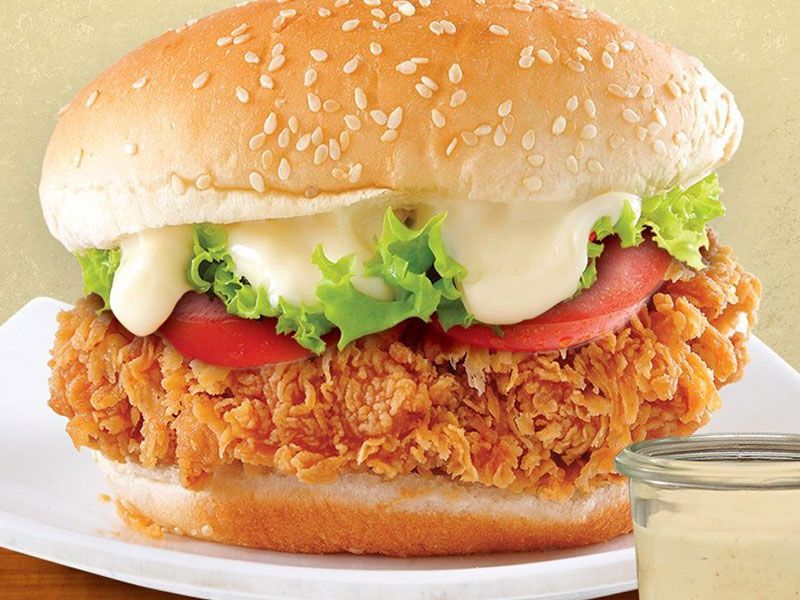 Chicken Zinger With Mayonnaise Sandwich