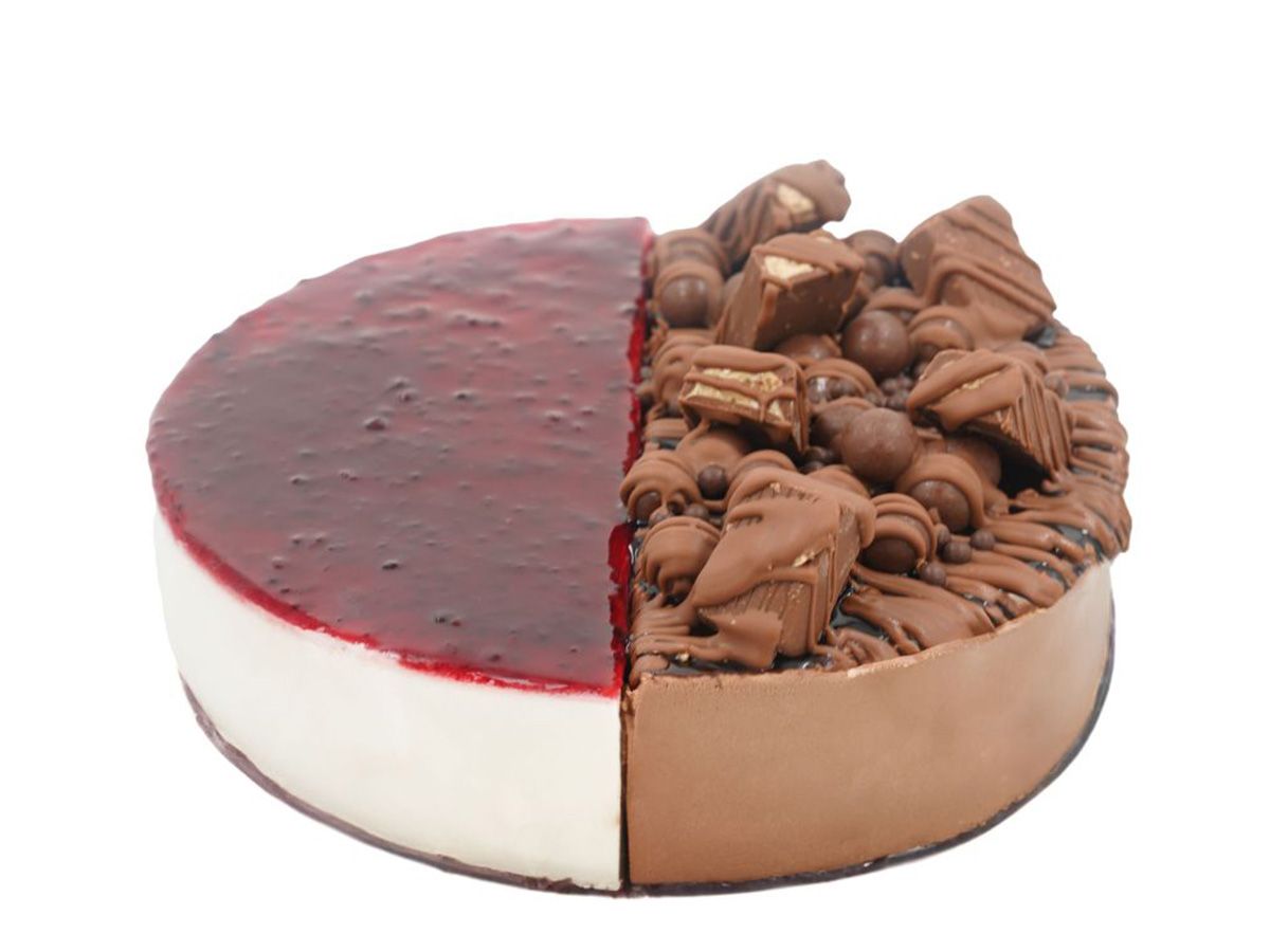 Half Chocolate And Half Berry Yogurt Ice Cream Torte