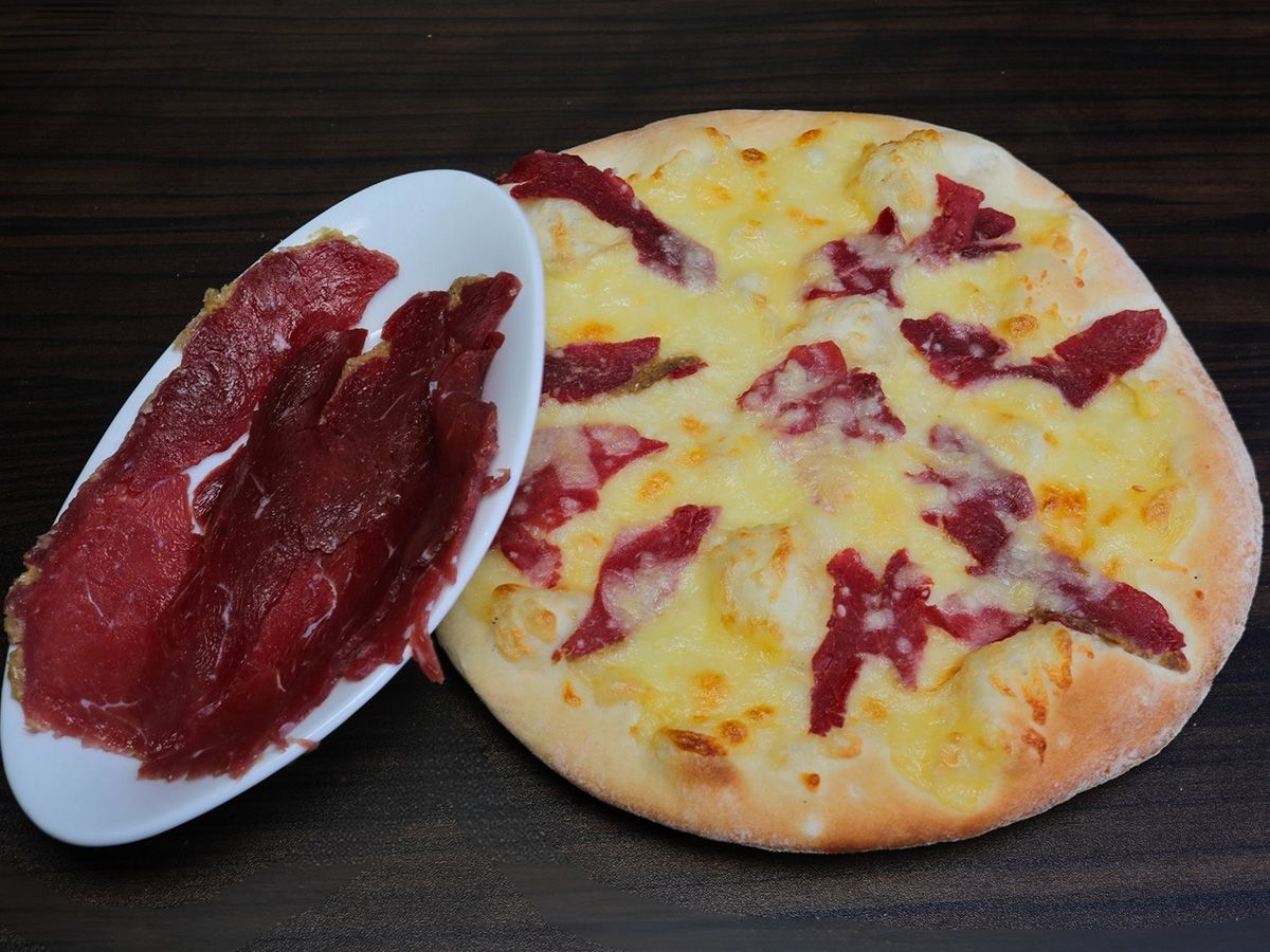 Man'ousheh with Cheese and Bastirma