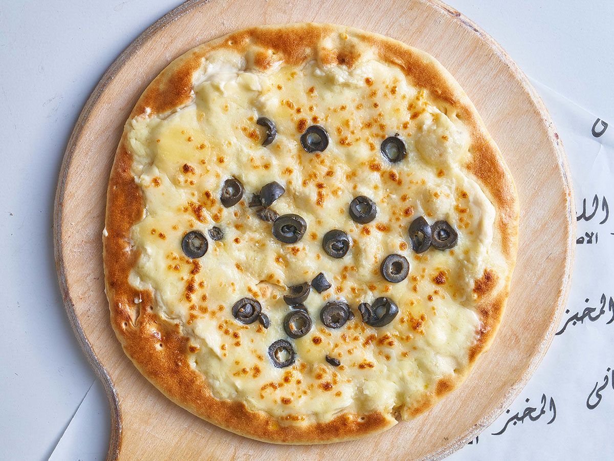 Cheese Manousheh with Olives