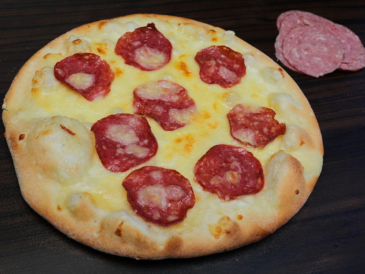 Manousheh cheese with salami
