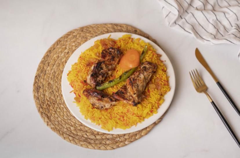 Quarter chicken shish and rice