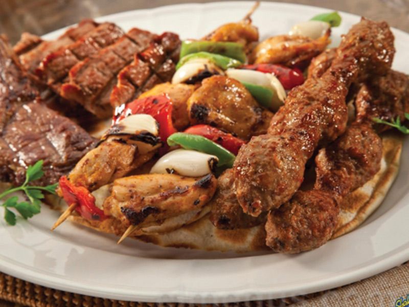 1/4 Chicken With Kofta And Liver With Rice Meal