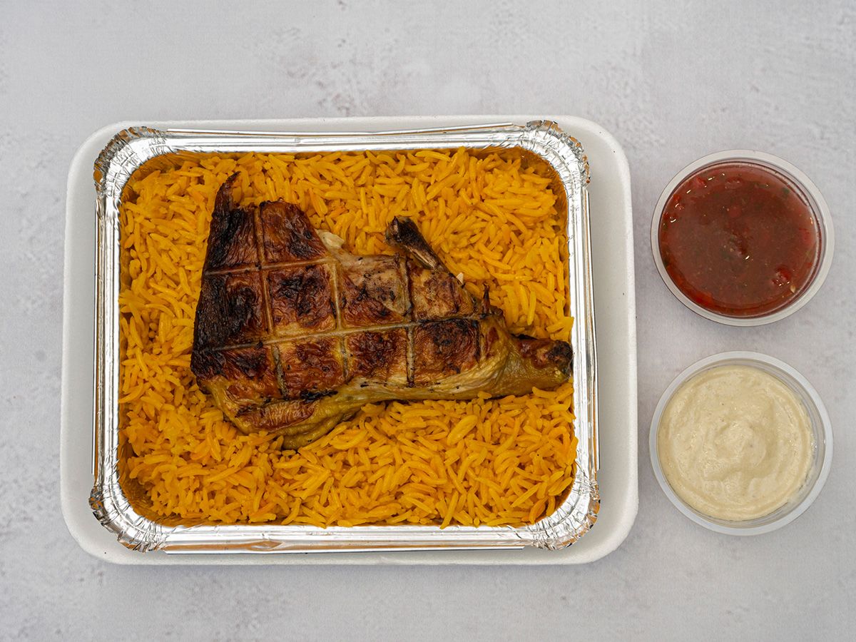Quarter Grilled Chicken Rice And Sauce