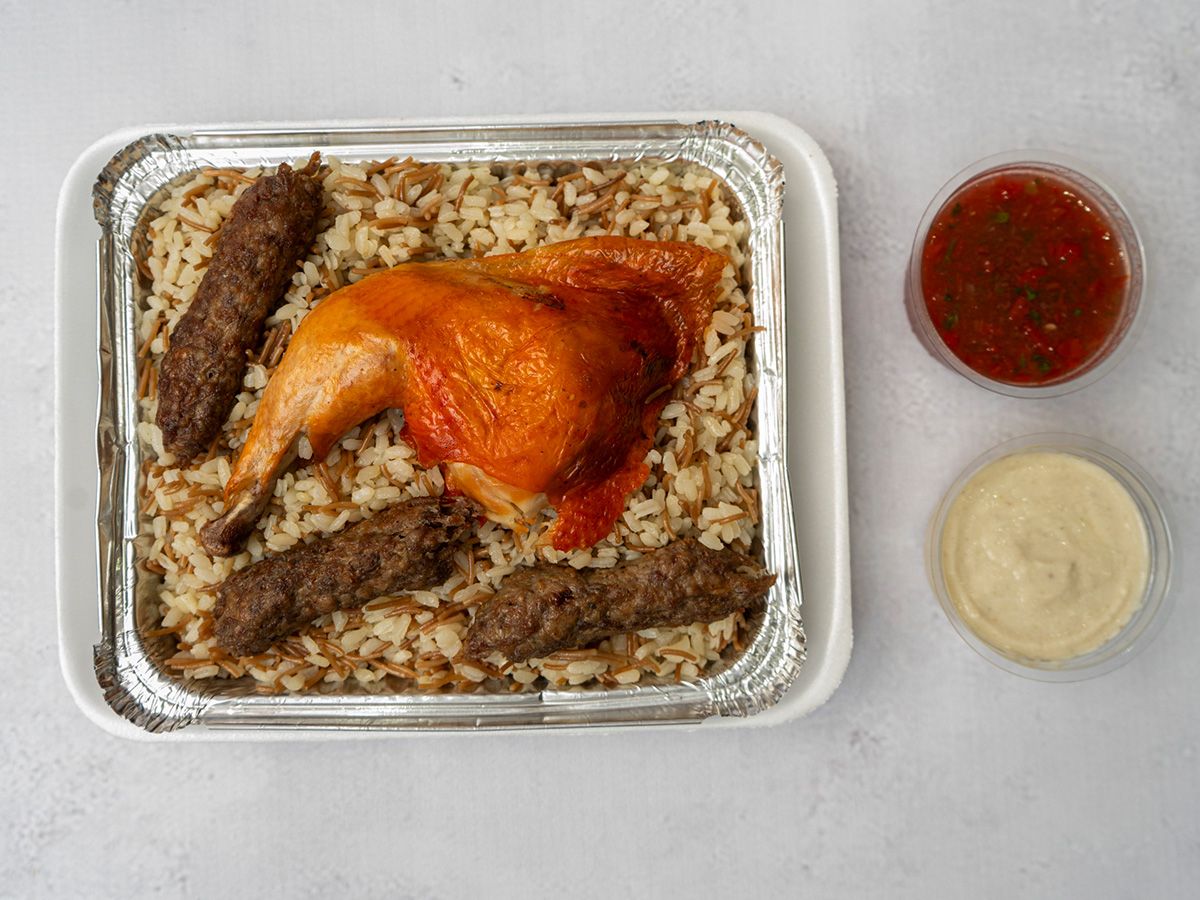Quarter Chicken, 3 Kofta Pieces And Vermicelli Rice