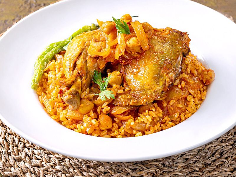 Chicken Rice With Onions