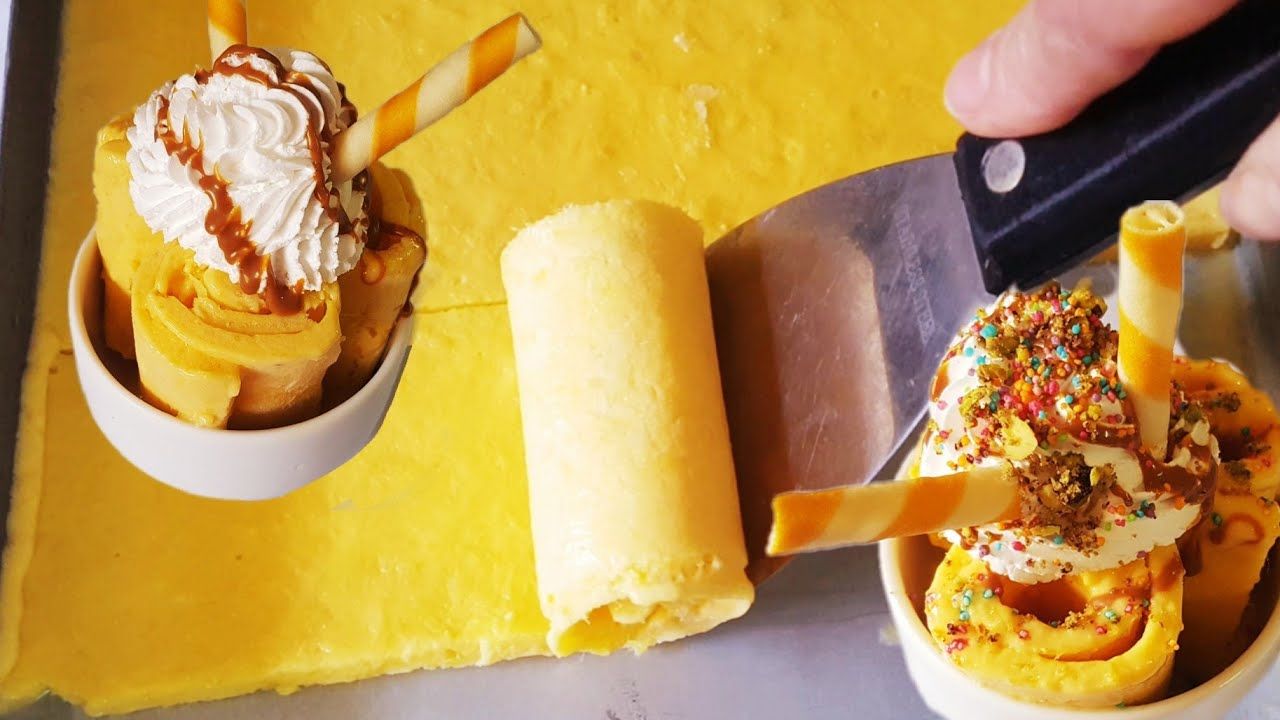 Mango Ice Cream Roll