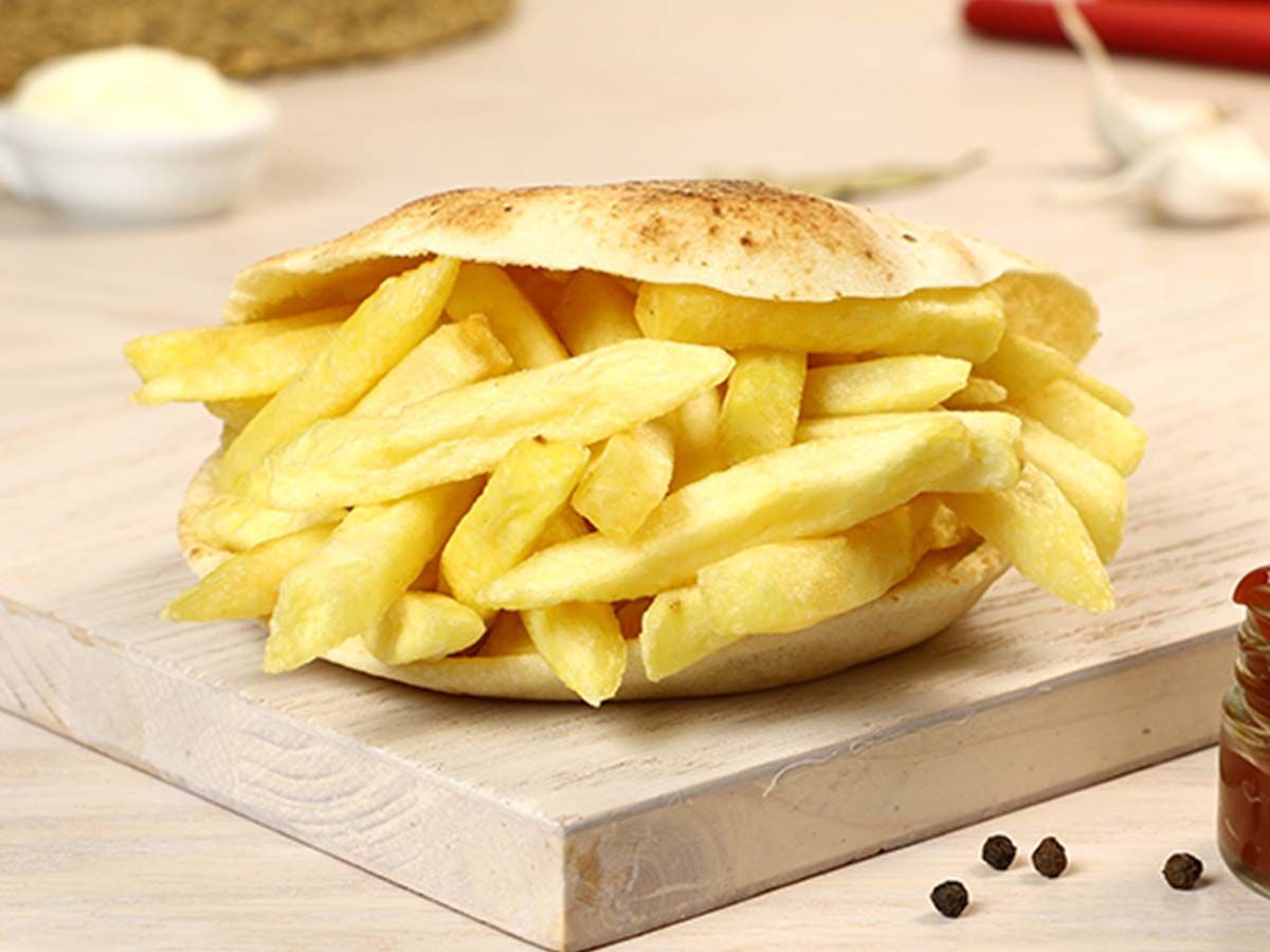 French Fries With Minced Beef Sandwich