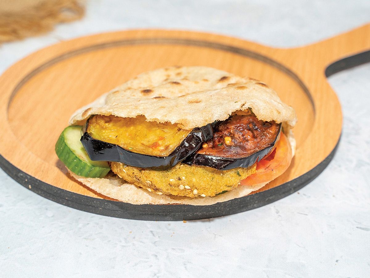 Taamia Sandwich With Eggplant