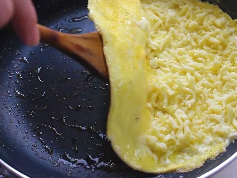 Plain Omelette Eggs With Feta Cheese Sandwich