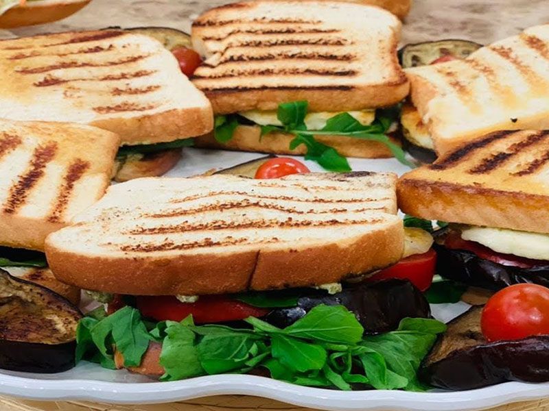 Alexandrian Eggplant With Chickpeas Sandwich