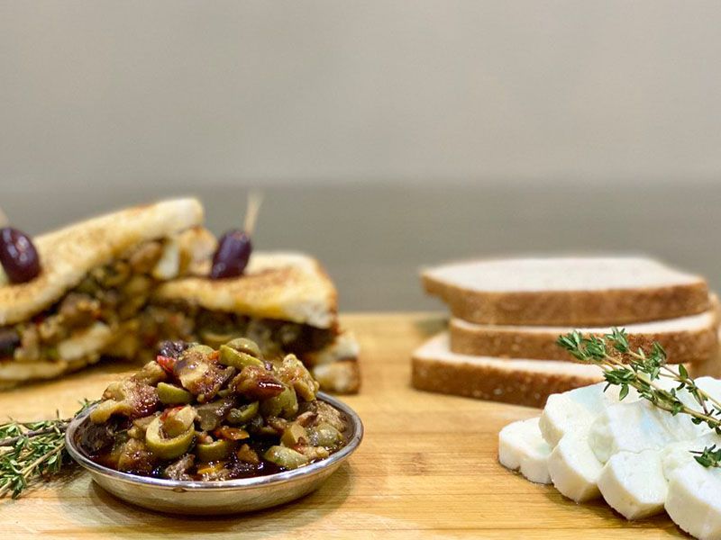 Alexandrian Eggplant With Garlic And Vinegar Sandwich