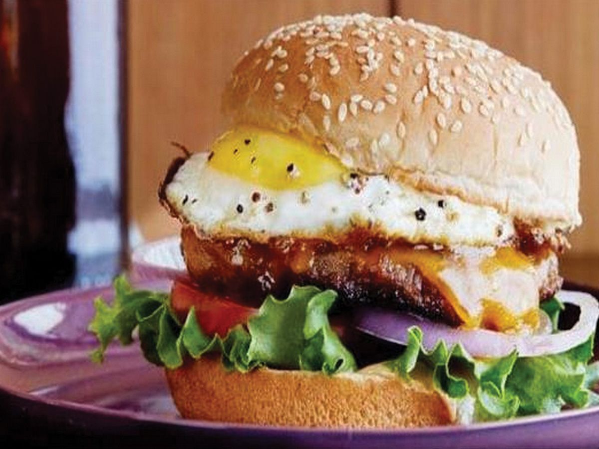 Burger With Egg Or Cheese Bun Sandwich