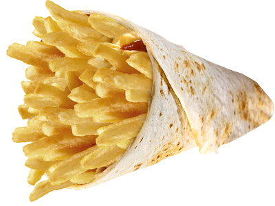 Lebanese bread potato sandwich