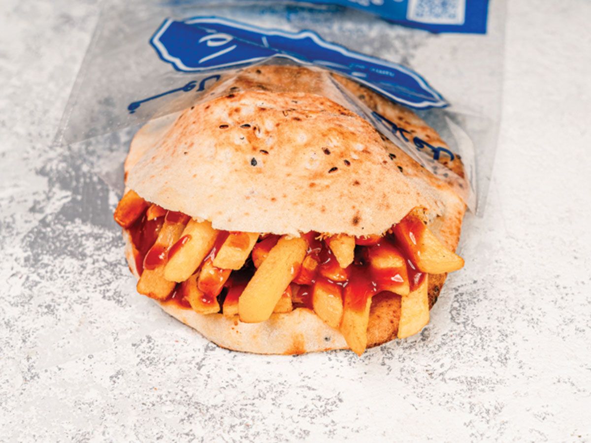 Potatoes With Ketchup Sandwich
