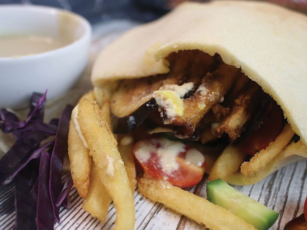 potatoes with Eggplant Mix Sandwich